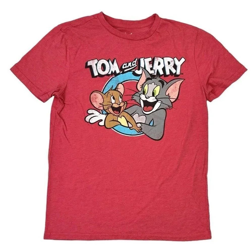 Tom and Jerry Officially Licensed Graphic Soft Jersey T-Shirt Mens Size Medium